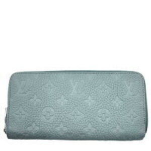 Louis Vuitton Long Wallet Taurillon Horizontal Zipper Blue Gray